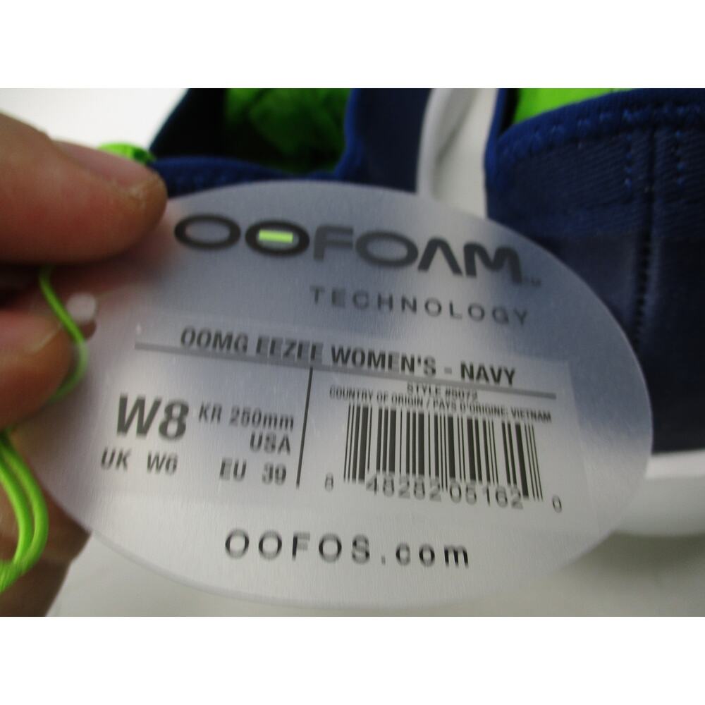 OOFOS OOmg eeZee Low Womens Size 8 Blue White Slip On Recovery Shoes Canvas - Picture 5 of 5